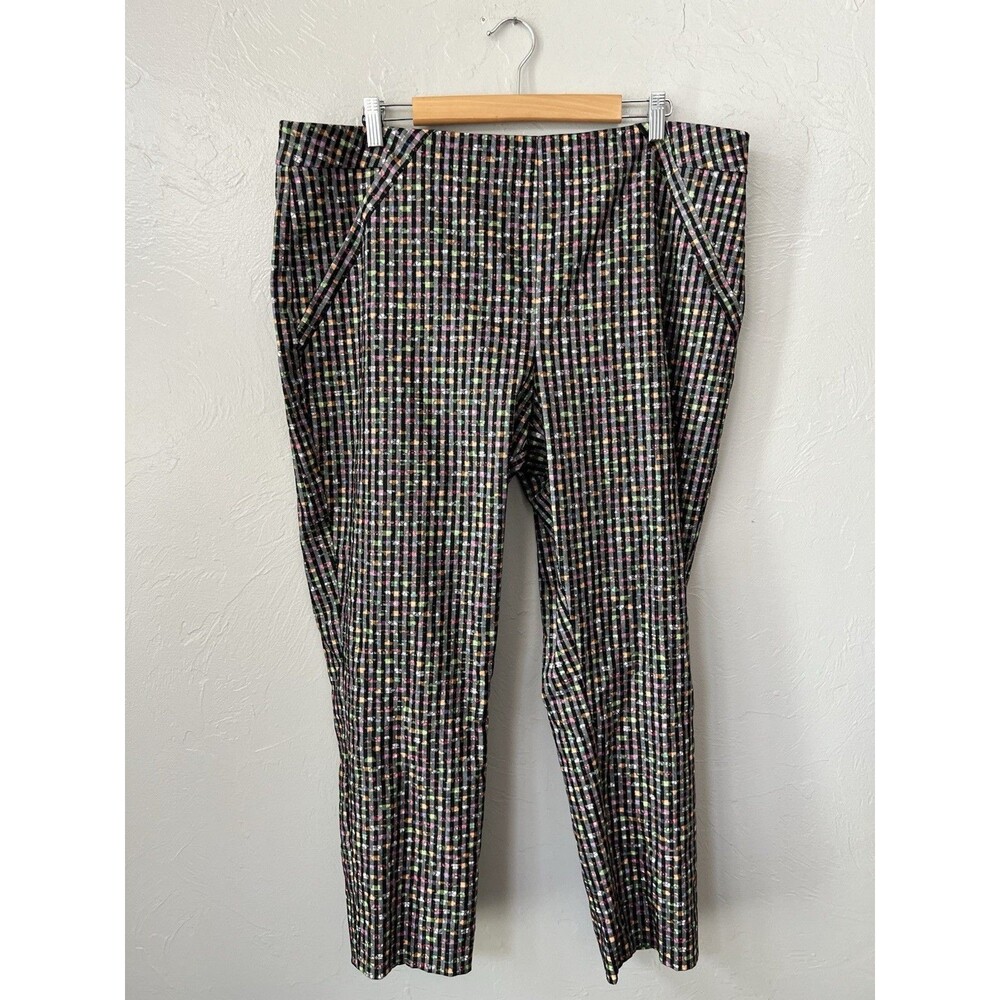 Joseph Ribkoff Multicolor Checkered Pants Women’s Size 22 Gingham Style 211376 - Picture 2 of 8